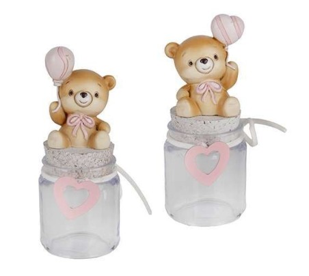 6 Barattolo con orso Rosa