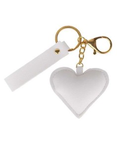 12 Portachiavi cuore bianco