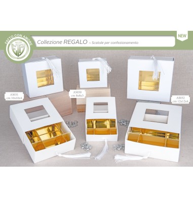 6 Scatole con divisorio cm 8x8x3