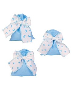 12 Sacchetti celeste con fiocco cm12