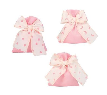 12 Sacchetti rosa con fiocco cm12