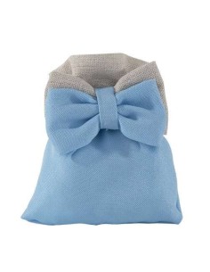 12 Sacchetti celeste con fiocco
