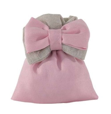 12 Sacchetti rosa con fiocco