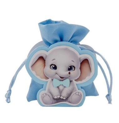 6 Sacchetti elefante celeste