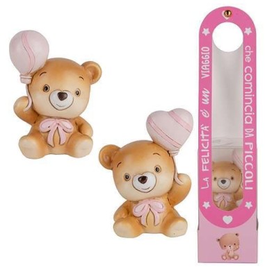 12 Statuina orso rosa