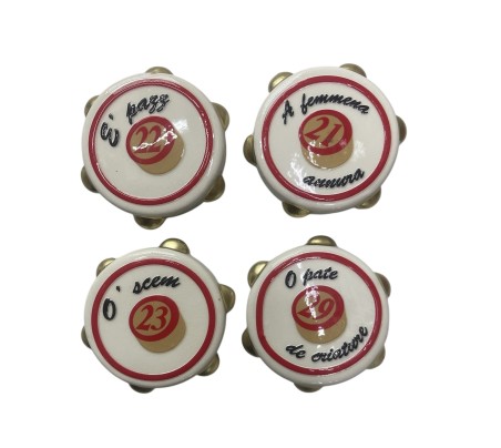6 Tamburello ceramica con tombola