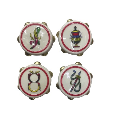 6 Tamburello ceramica con asso