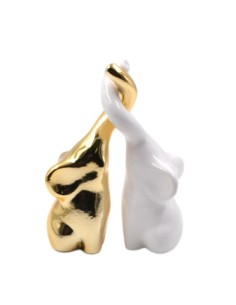 Coppia elefante bianca e oro