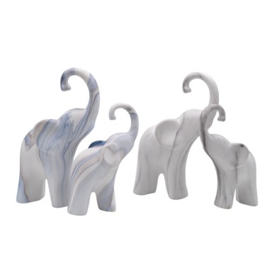 Coppia elefante bianca decorata