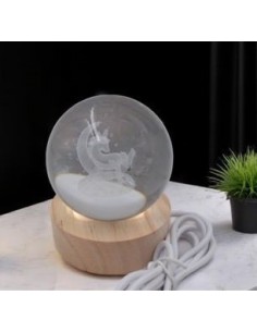 Statuina sfera led unicorno cm7