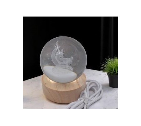 Statuina sfera led unicorno cm7