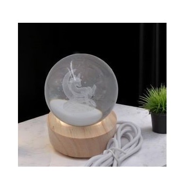 Statuina sfera led unicorno cm10