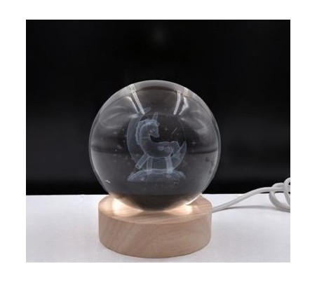 Statuina sfera led unicorno cm10