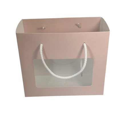 10 Scatole Busta rosa con finestra 16x8x14