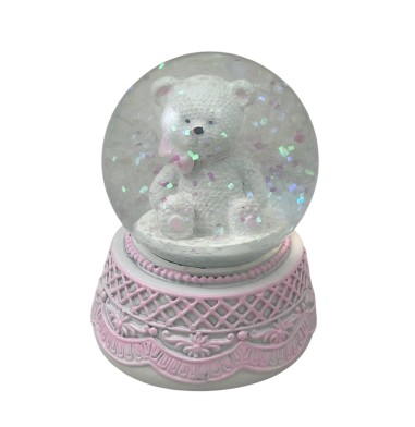 Statuina sfera con orso rosa