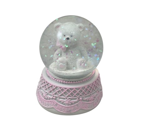 Statuina sfera con orso rosa