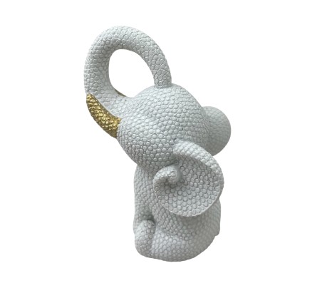 Statuina elefante bianco cm12