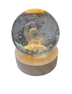 Statuina sfera led unicorno cm8 2