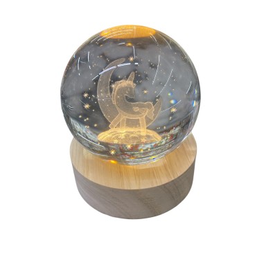 Statuina sfera led unicorno cm7