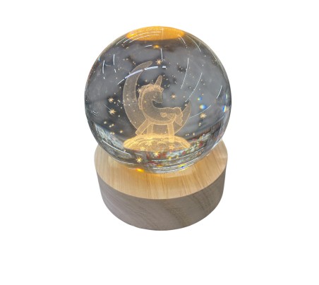 Statuina sfera led unicorno cm7
