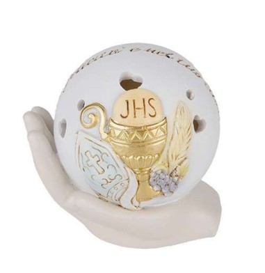 2 Statuina mani con sfera comunione\cresima