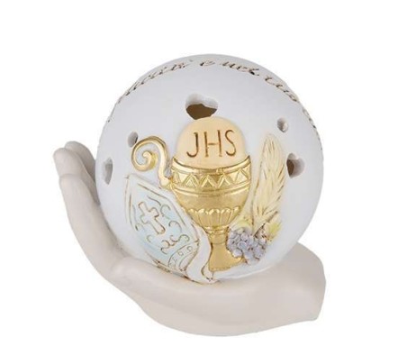 2 Statuina mani con sfera comunione\cresima