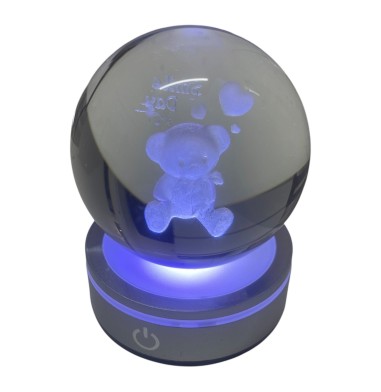 Statuina sfera Orso  con led CM10