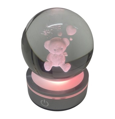 Statuina sfera Orso  con led CM10