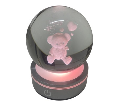 Statuina sfera Orso  con led CM10