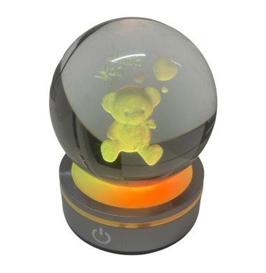 Statuina sfera Orso  con led CM10