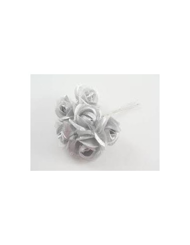 6 Rose decorative argento