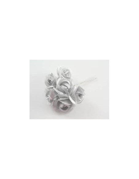 6 Rose decorative argento