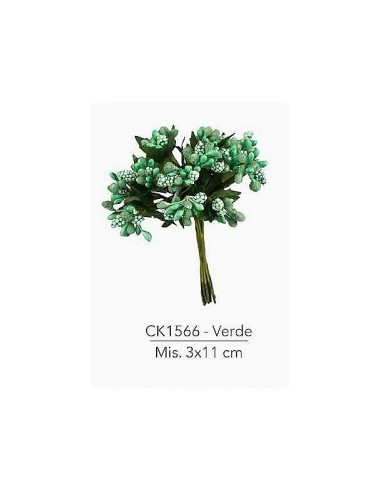 12 Bacche verde decorative