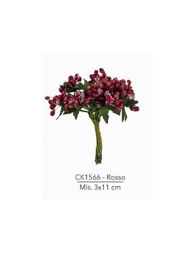 12 Bacche rosse decorative