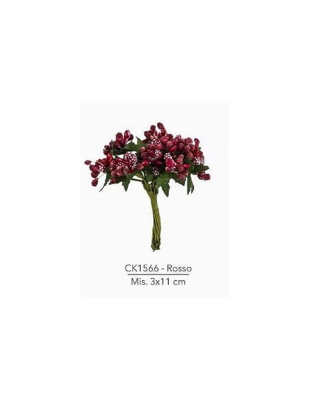 12 Bacche rosse decorative