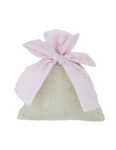 10 Sacchetti iuta con fiocco rosa