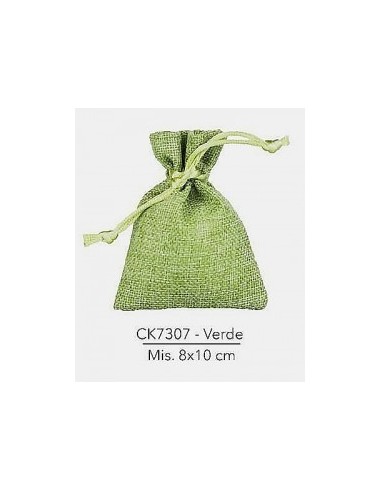 10 Sacchetti iuta verde cm10