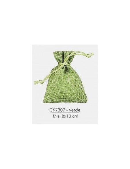 10 Sacchetti iuta verde cm10