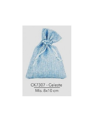 10 Sacchetti iuta celeste cm10