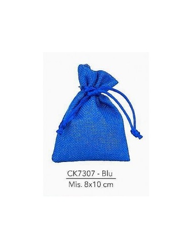 10 Sacchetti iuta blu cm10