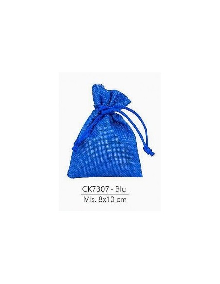10 Sacchetti iuta blu cm10