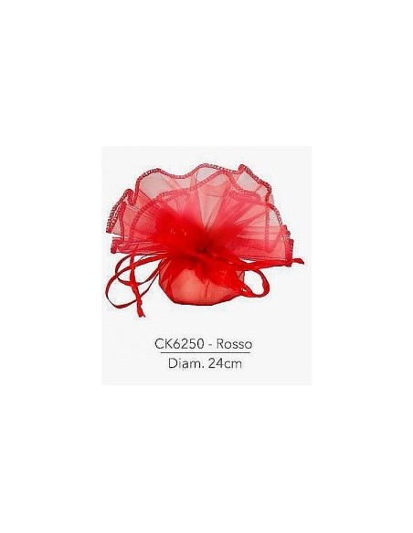 10 Sacchetti organza rosso