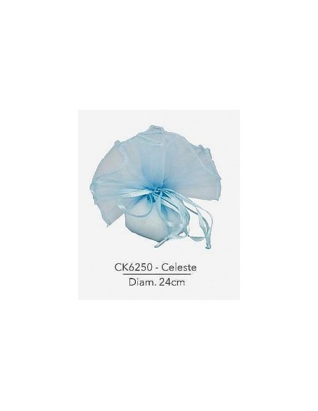 10 Sacchetti organza celeste