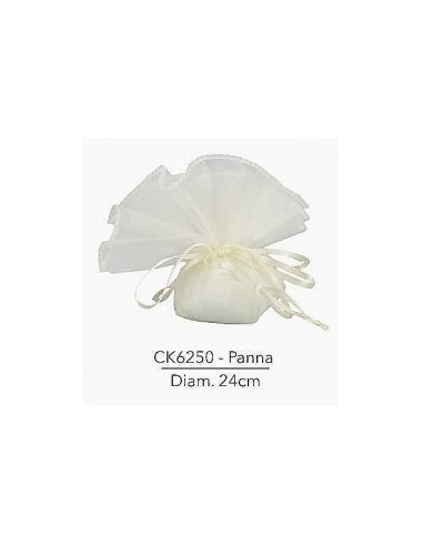 10 Sacchetti organza panna