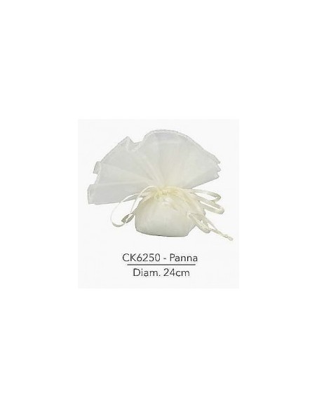 10 Sacchetti organza panna