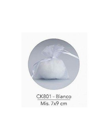 10 Sacchetti organza bianca cm9