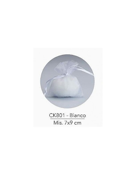 10 Sacchetti organza bianca cm9