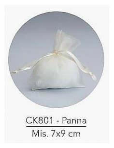 10 Sacchetti organza panna cm9