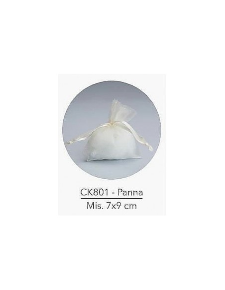 10 Sacchetti organza panna cm9