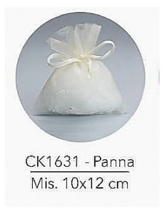 10 Sacchetti organza panna cm12